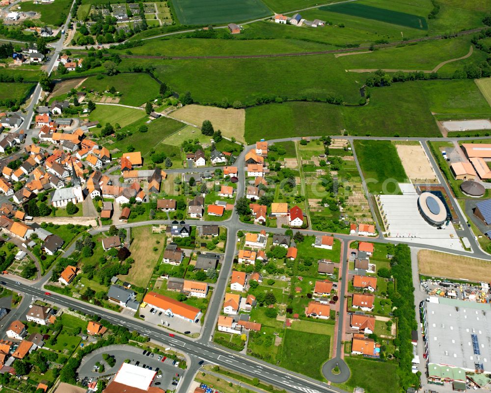 Aerial photograph Angersbach - Single-family residential area of settlement in Angersbach in the state Hesse, Germany