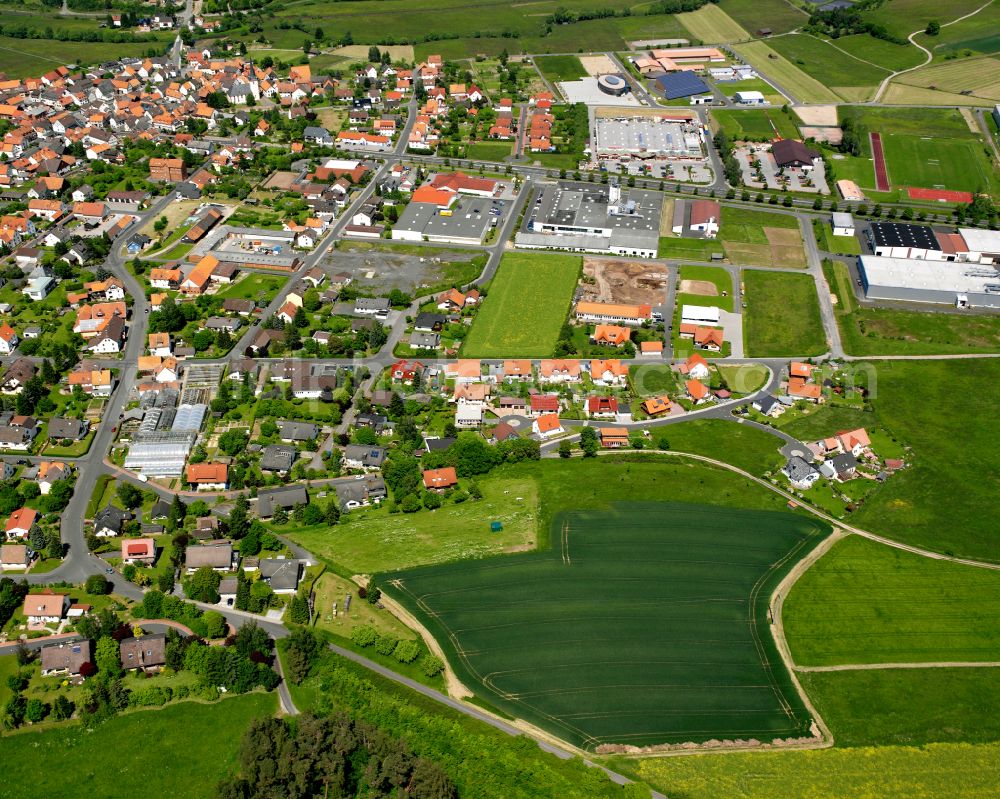 Angersbach from the bird's eye view: Single-family residential area of settlement in Angersbach in the state Hesse, Germany