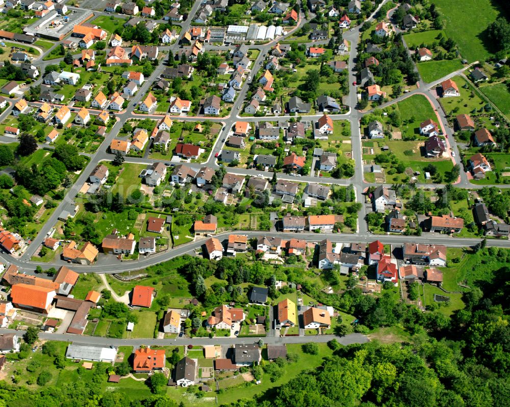 Aerial image Angersbach - Single-family residential area of settlement in Angersbach in the state Hesse, Germany