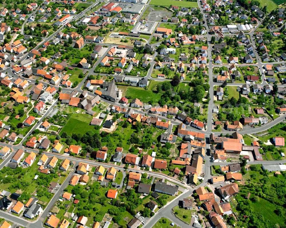 Aerial photograph Angersbach - Single-family residential area of settlement in Angersbach in the state Hesse, Germany