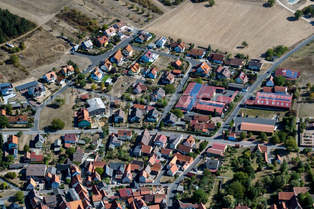 Aerial image Ansbach - Single-family residential area of settlement in Ansbach in the state Bavaria, Germany