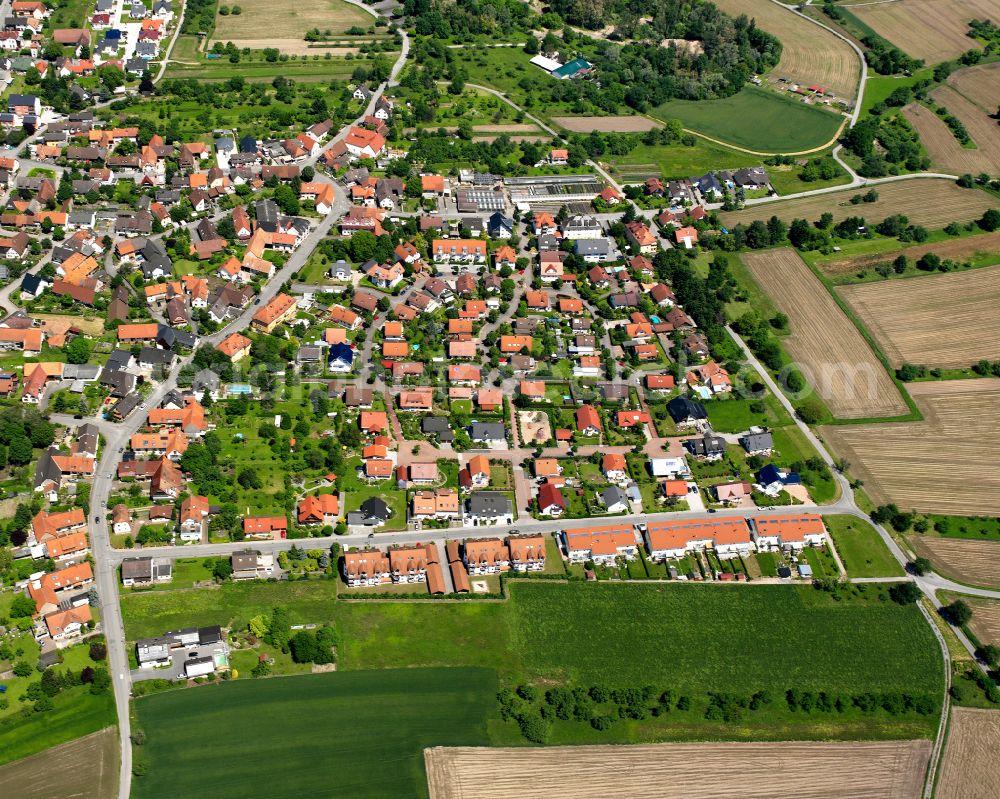 Auenheim from the bird's eye view: Single-family residential area of settlement in Auenheim in the state Baden-Wuerttemberg, Germany