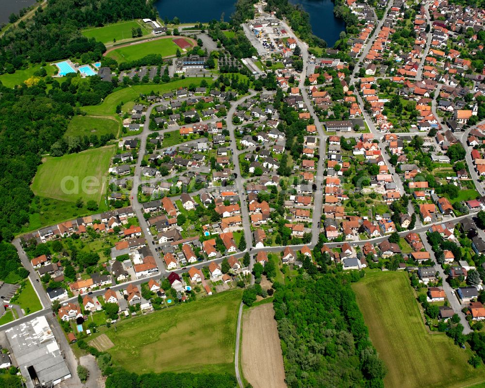 Aerial image Auenheim - Single-family residential area of settlement in Auenheim in the state Baden-Wuerttemberg, Germany