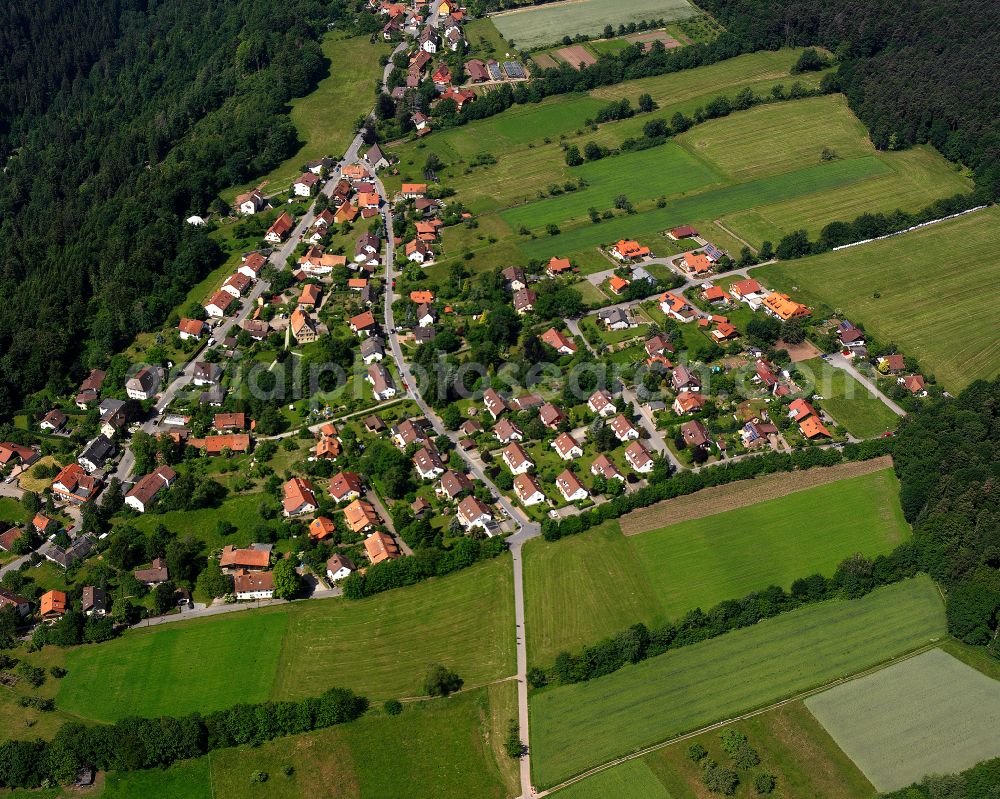 Bad Liebenzell from above - Single-family residential area of settlement in Bad Liebenzell in the state Baden-Wuerttemberg, Germany