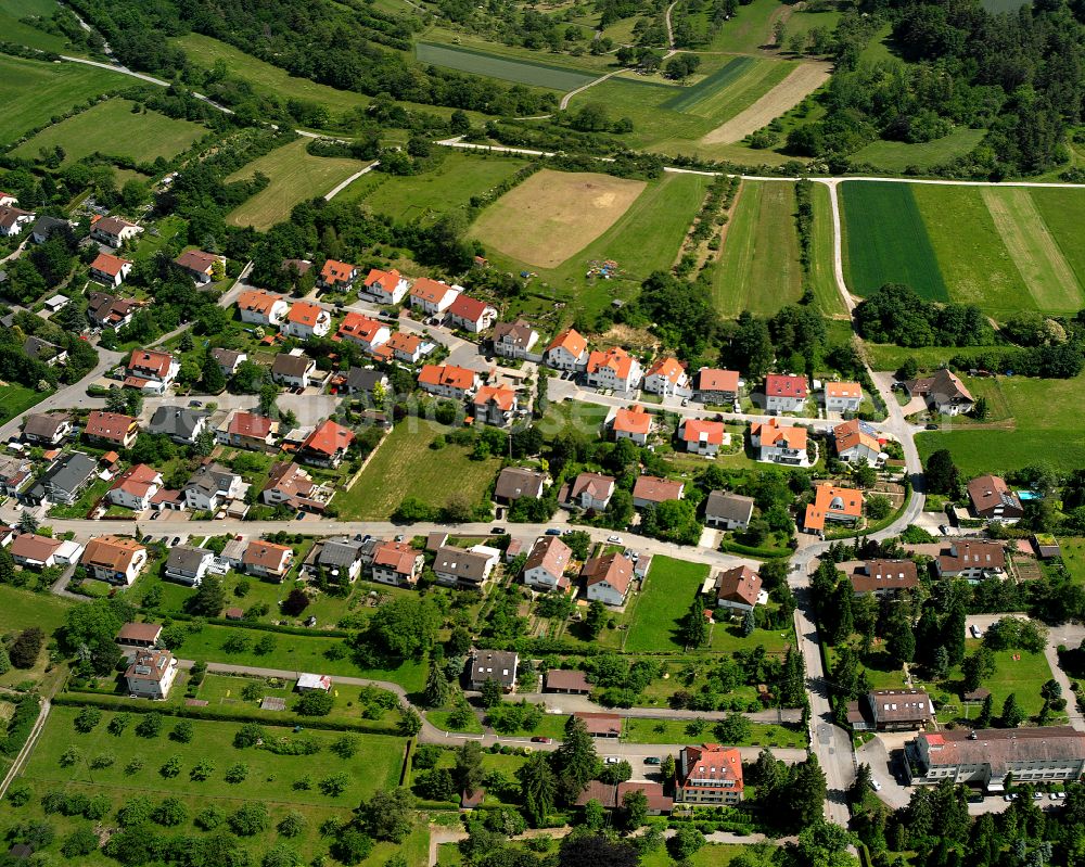 Aerial image Bad Liebenzell - Single-family residential area of settlement in Bad Liebenzell in the state Baden-Wuerttemberg, Germany