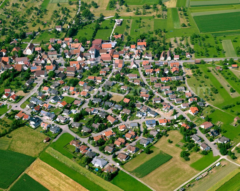 Baisingen from above - Single-family residential area of settlement in Baisingen in the state Baden-Wuerttemberg, Germany