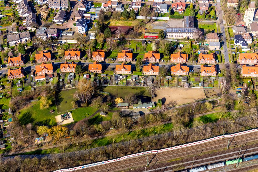 Batenbrock from above - Residential area of single-family settlement in Batenbrock in the state North Rhine-Westphalia, Germany