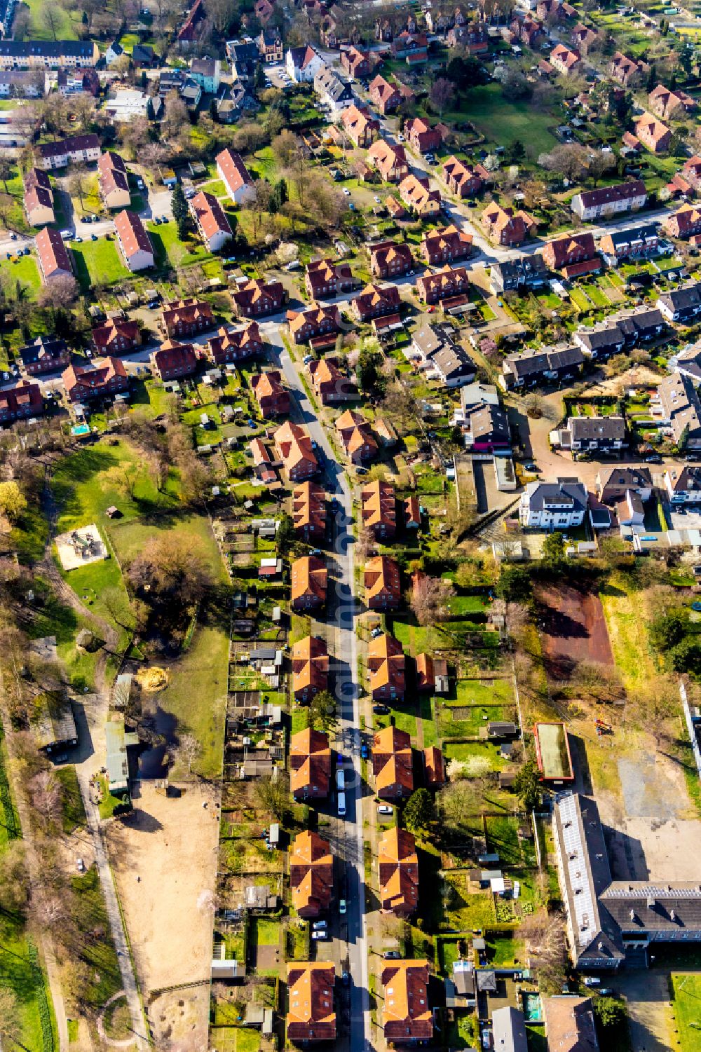 Aerial image Batenbrock - Residential area of single-family settlement in Batenbrock in the state North Rhine-Westphalia, Germany