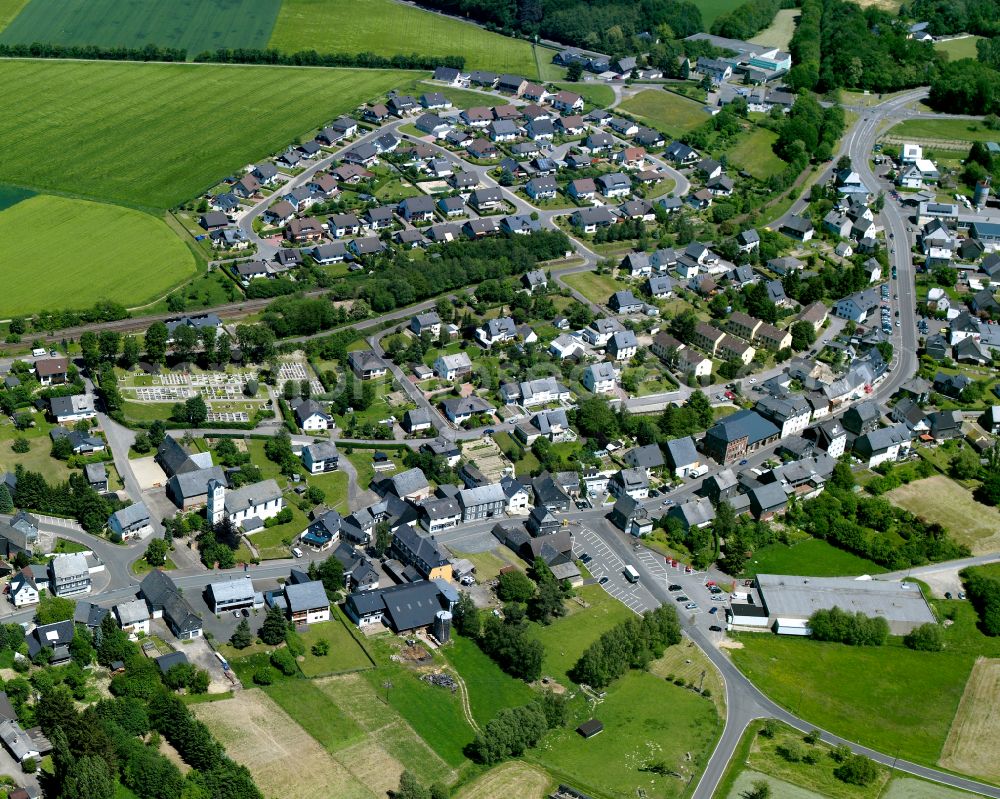 Büchenbeuren from above - Single-family residential area of settlement in Büchenbeuren in the state Rhineland-Palatinate, Germany