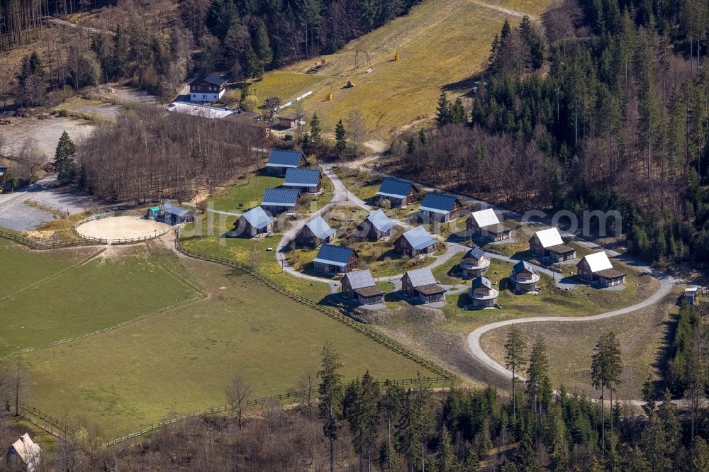 Bergdorf LiebesGrün from the bird's eye view: Single-family residential area of settlement in Bergdorf LiebesGruen in the state North Rhine-Westphalia, Germany