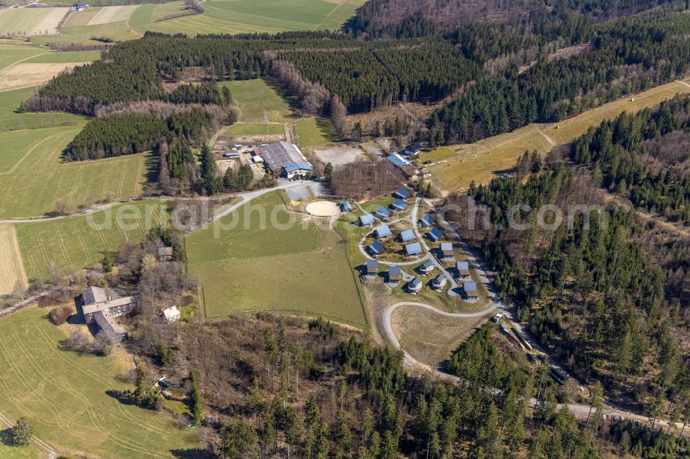 Aerial image Bergdorf LiebesGrün - Single-family residential area of settlement in Bergdorf LiebesGruen in the state North Rhine-Westphalia, Germany