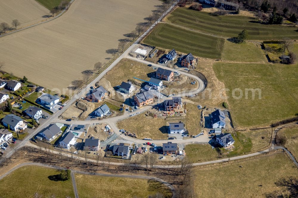 Aerial image Bergdorf LiebesGrün - Single-family residential area of settlement in Bergdorf LiebesGruen in the state North Rhine-Westphalia, Germany