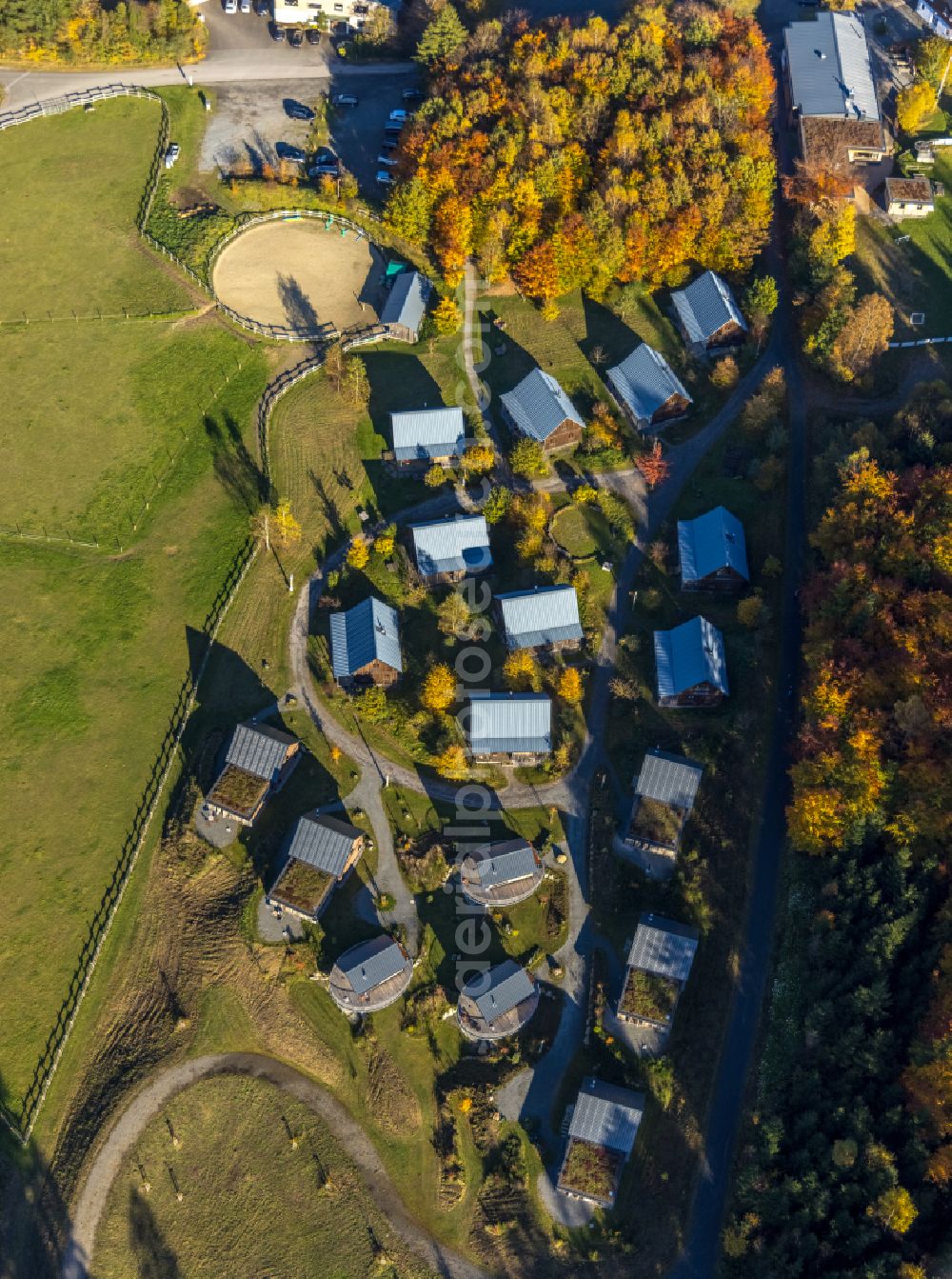 Aerial image Bergdorf LiebesGrün - Single-family residential area of settlement in Bergdorf LiebesGruen in the state North Rhine-Westphalia, Germany