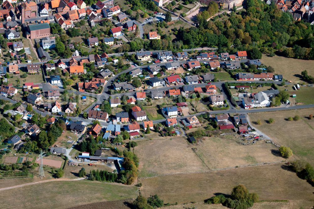 Bergrothenfels from above - Single-family residential area of settlement in Bergrothenfels in the state Bavaria, Germany