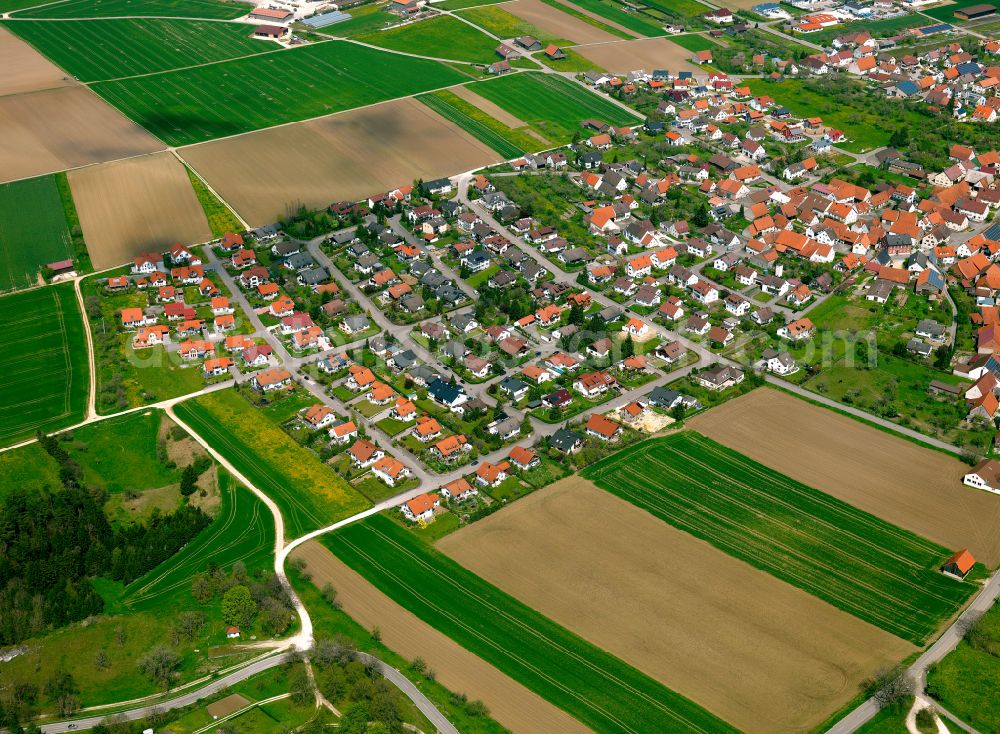 Bermaringen from the bird's eye view: Single-family residential area of settlement in Bermaringen in the state Baden-Wuerttemberg, Germany