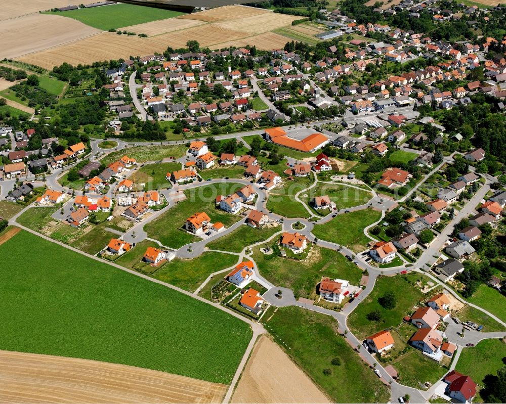 Berwangen from above - Single-family residential area of settlement in Berwangen in the state Baden-Wuerttemberg, Germany