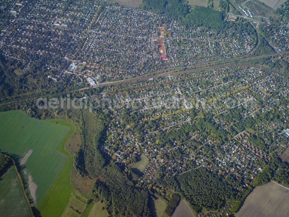 Blankenfelde-Mahlow from the bird's eye view: Single-family residential area of settlement in Blankenfelde-Mahlow in the state Brandenburg