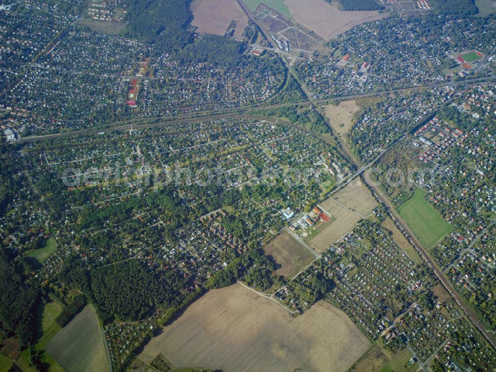 Aerial photograph Blankenfelde-Mahlow - Single-family residential area of settlement in Blankenfelde-Mahlow in the state Brandenburg