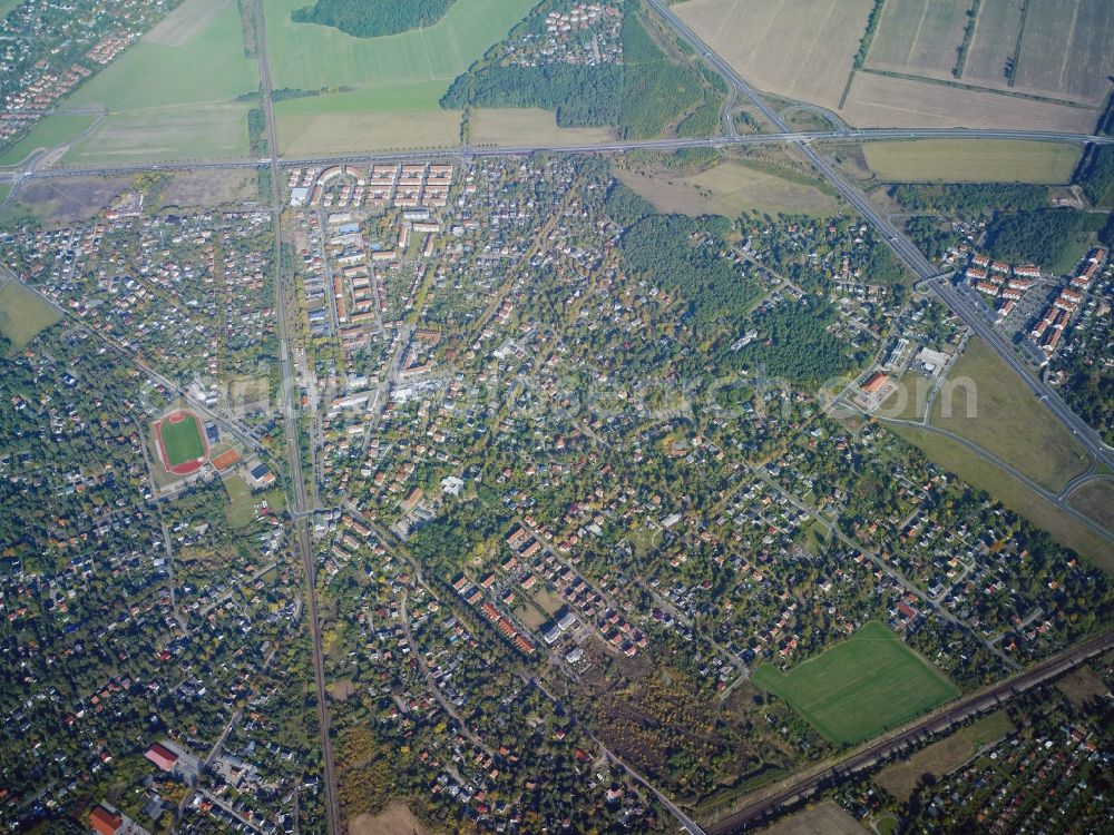 Aerial image Blankenfelde-Mahlow - Single-family residential area of settlement in Blankenfelde-Mahlow in the state Brandenburg