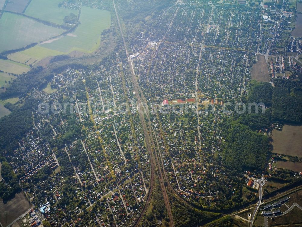 Blankenfelde-Mahlow from the bird's eye view: Single-family residential area of settlement in Blankenfelde-Mahlow in the state Brandenburg