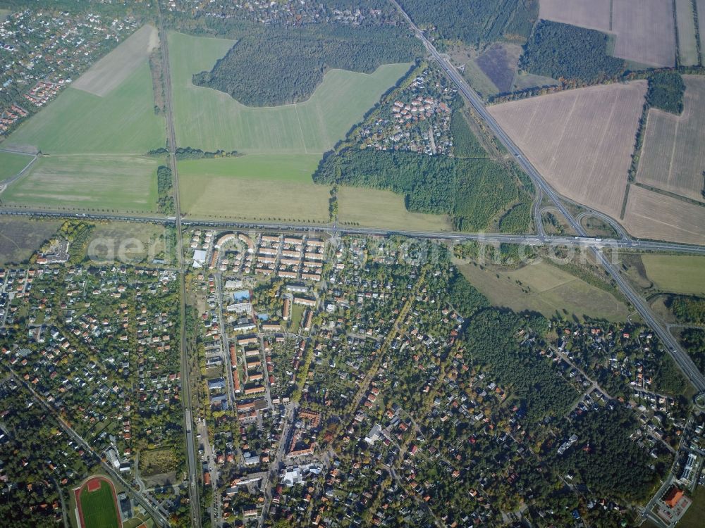 Aerial image Blankenfelde-Mahlow - Single-family residential area of settlement in Blankenfelde-Mahlow in the state Brandenburg