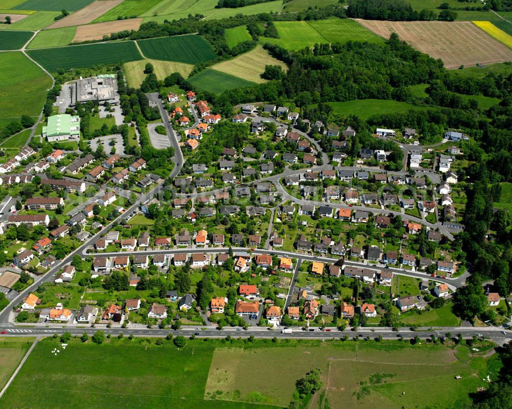 Blitzenrod from above - Single-family residential area of settlement in Blitzenrod in the state Hesse, Germany