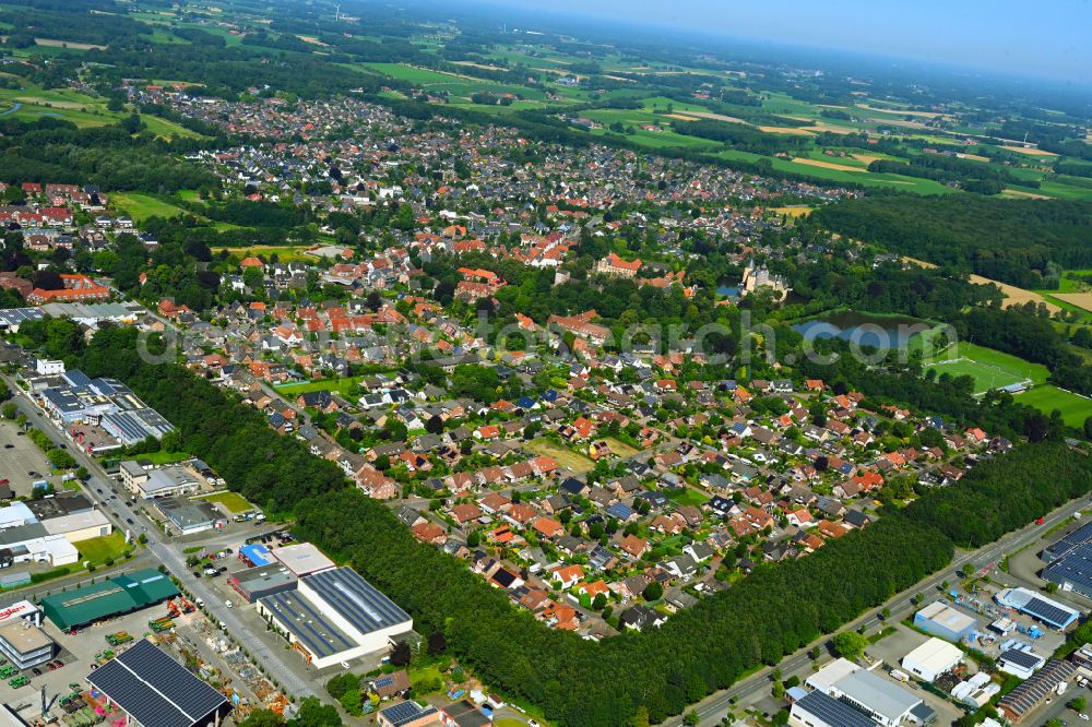 Aerial image Borken - Residential area of single-family settlement on street Hans-Holbein-Weg in Borken in the state North Rhine-Westphalia, Germany