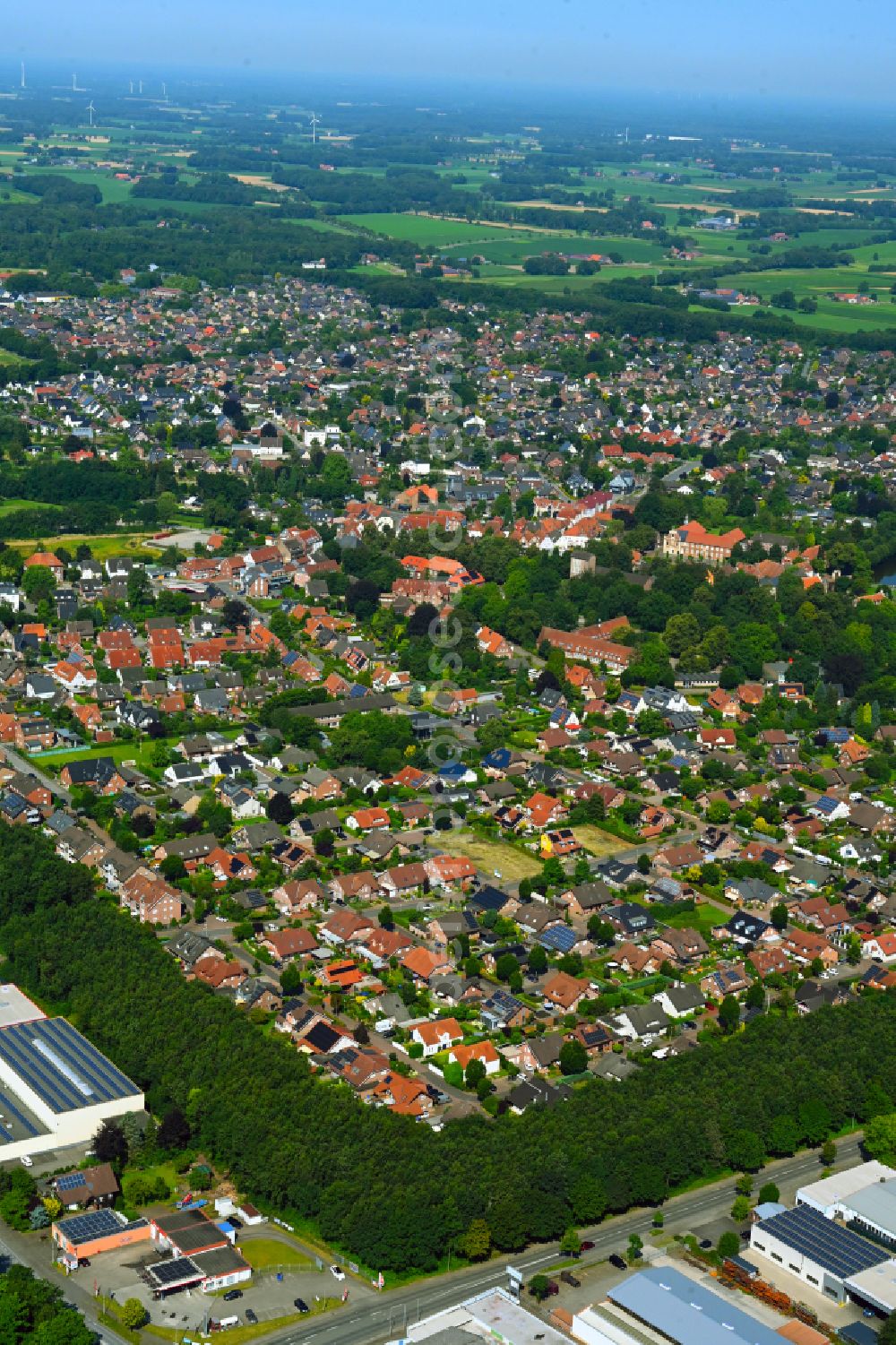 Aerial photograph Borken - Residential area of single-family settlement on street Hans-Holbein-Weg in Borken in the state North Rhine-Westphalia, Germany