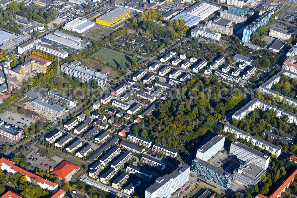 Aerial photograph Berlin - Single-family residential area of settlement Bornitzstrasse in the district Lichtenberg in Berlin, Germany