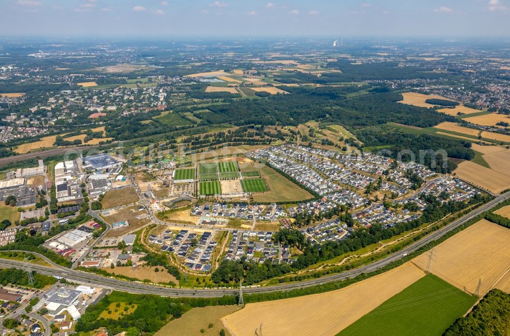 Aerial image Dortmund - Single-family residential area of settlement Brackeler Feld in the district Brackel in Dortmund in the state North Rhine-Westphalia, Germany