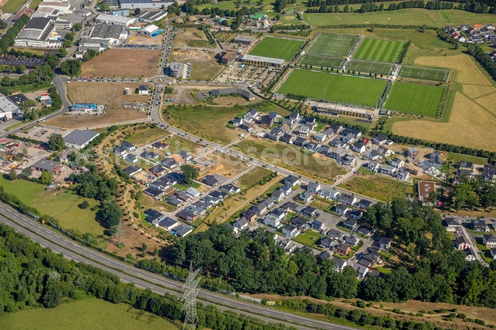 Dortmund from above - Single-family residential area of settlement Brackeler Feld in the district Brackel in Dortmund in the state North Rhine-Westphalia, Germany