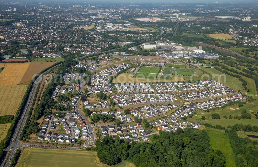 Aerial image Dortmund - Single-family residential area of settlement Brackeler Feld in the district Brackel in Dortmund in the state North Rhine-Westphalia, Germany