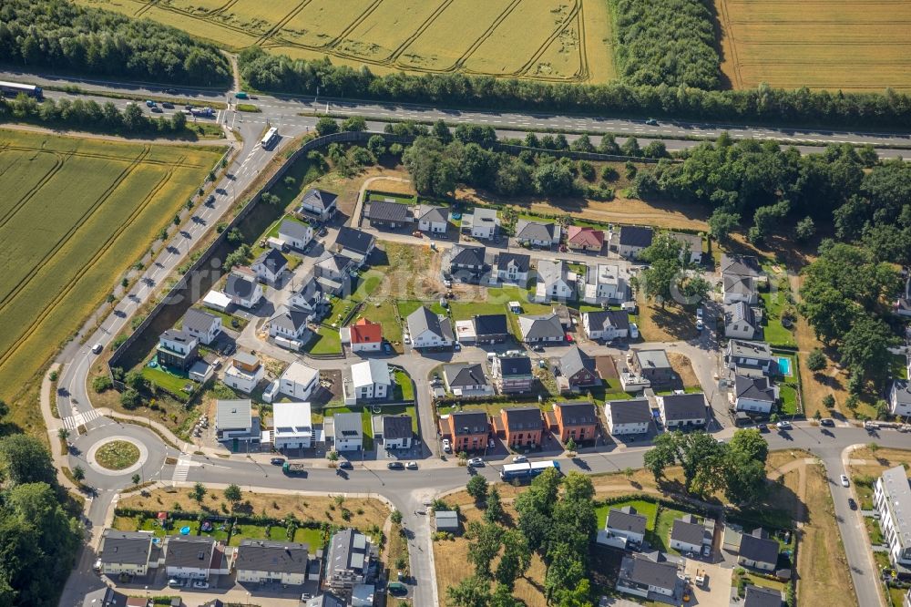 Dortmund from the bird's eye view: Single-family residential area of settlement Brackeler Feld in the district Brackel in Dortmund in the state North Rhine-Westphalia, Germany