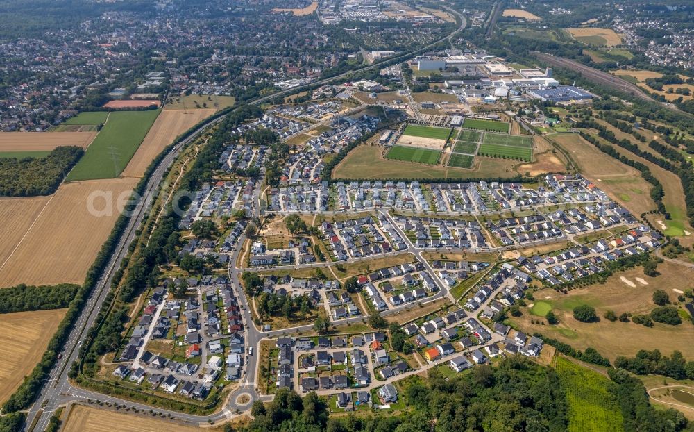 Aerial image Dortmund - Single-family residential area of settlement Brackeler Feld in the district Brackel in Dortmund in the state North Rhine-Westphalia, Germany