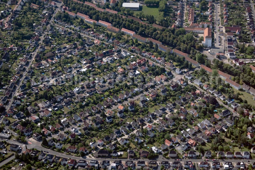 Braunschweig from above - Single-family residential area of settlement in Brunswick in the state Lower Saxony, Germany