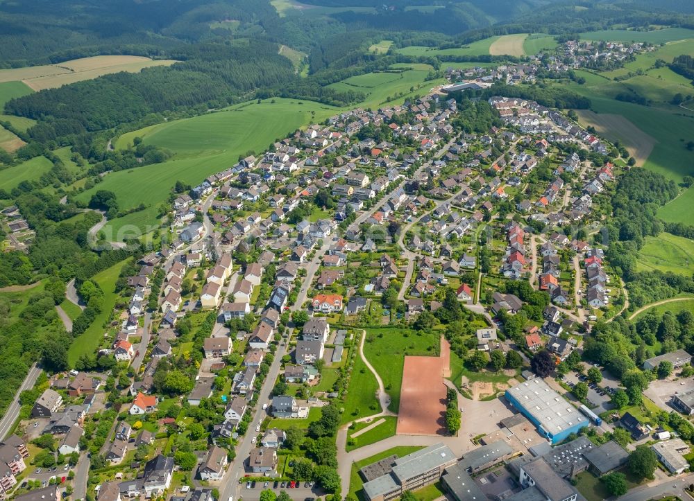 Aerial photograph Breckerfeld - Single-family residential area of settlement Am Ostring in Breckerfeld in the state North Rhine-Westphalia, Germany