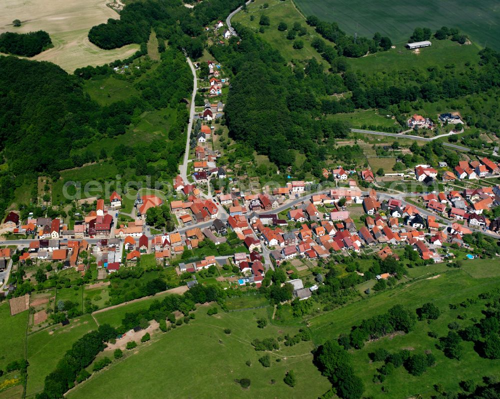 Brehme from the bird's eye view: Single-family residential area of settlement in Brehme in the state Thuringia, Germany