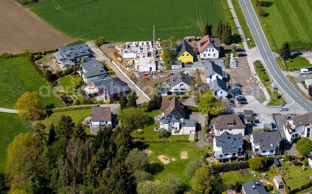 Aerial image Brenscheid - Residential area of single-family settlement in Brenscheid in the state North Rhine-Westphalia, Germany