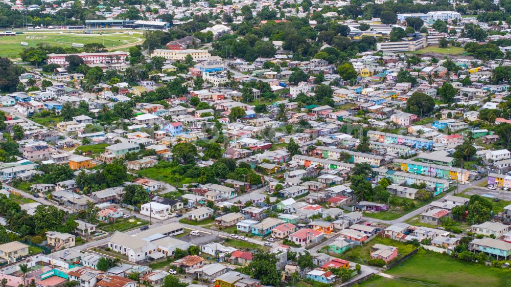 Bridgetown from the bird's eye view: Residential area of single-family settlement in Bridgetown in Christ Church, Barbados