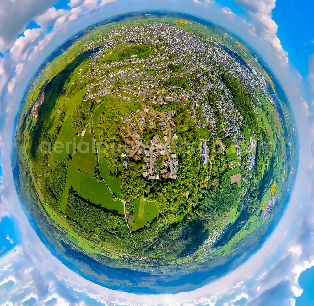 Aerial image Brilon - Residential area of single-family settlement on street Itzelstein in Brilon at Sauerland in the state North Rhine-Westphalia, Germany