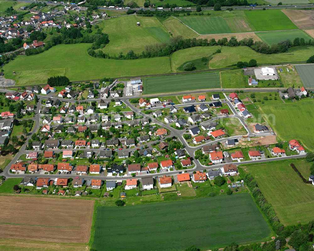 Burg-Gemünden from above - Single-family residential area of settlement in Burg-Gemünden in the state Hesse, Germany