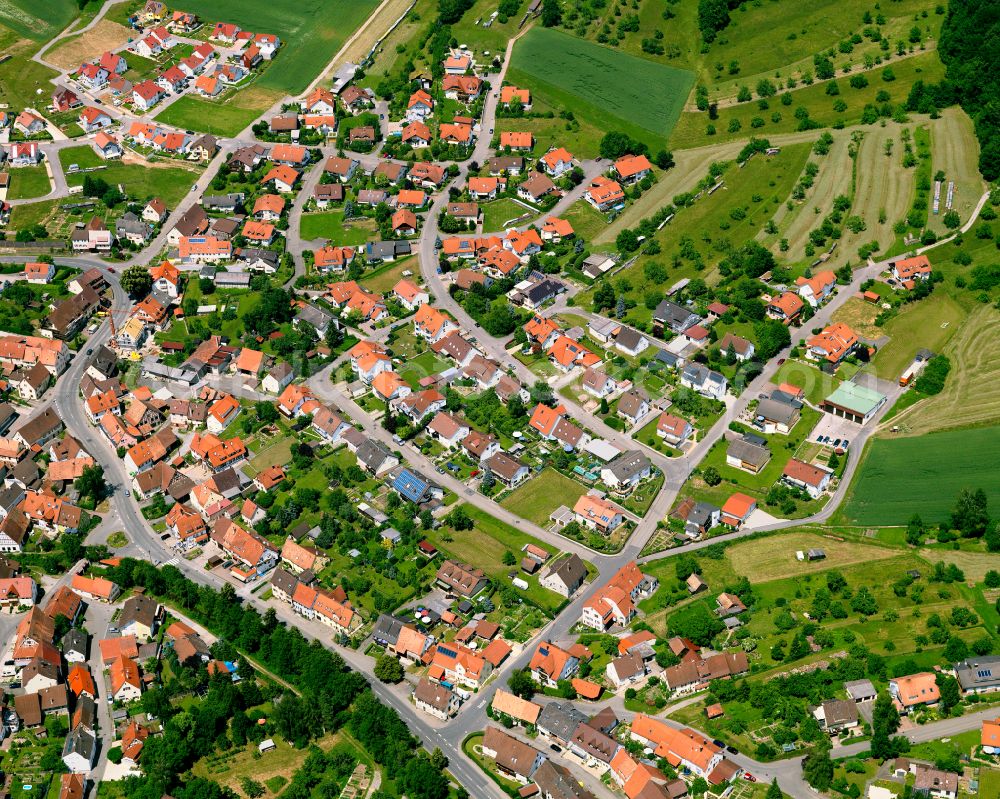Aerial photograph Dettingen - Single-family residential area of settlement in Dettingen in the state Baden-Wuerttemberg, Germany