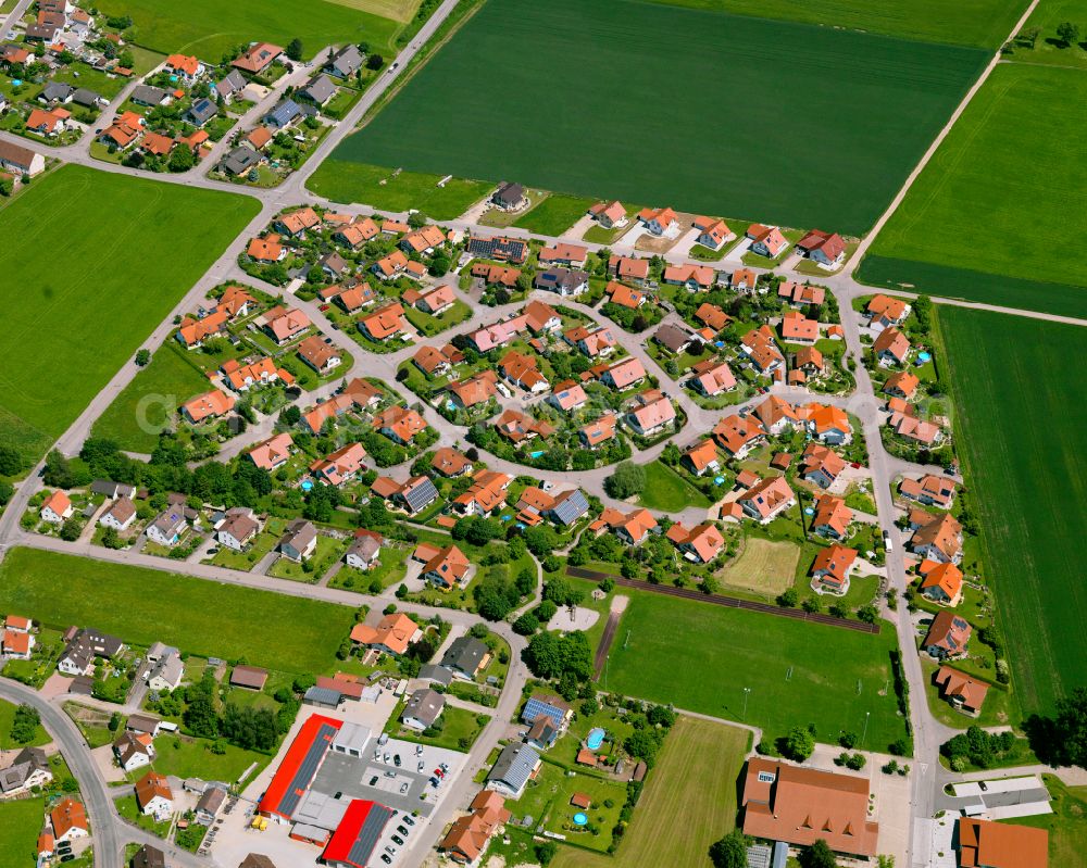 Dettingen an der Iller from the bird's eye view: Single-family residential area of settlement in Dettingen an der Iller in the state Baden-Wuerttemberg, Germany