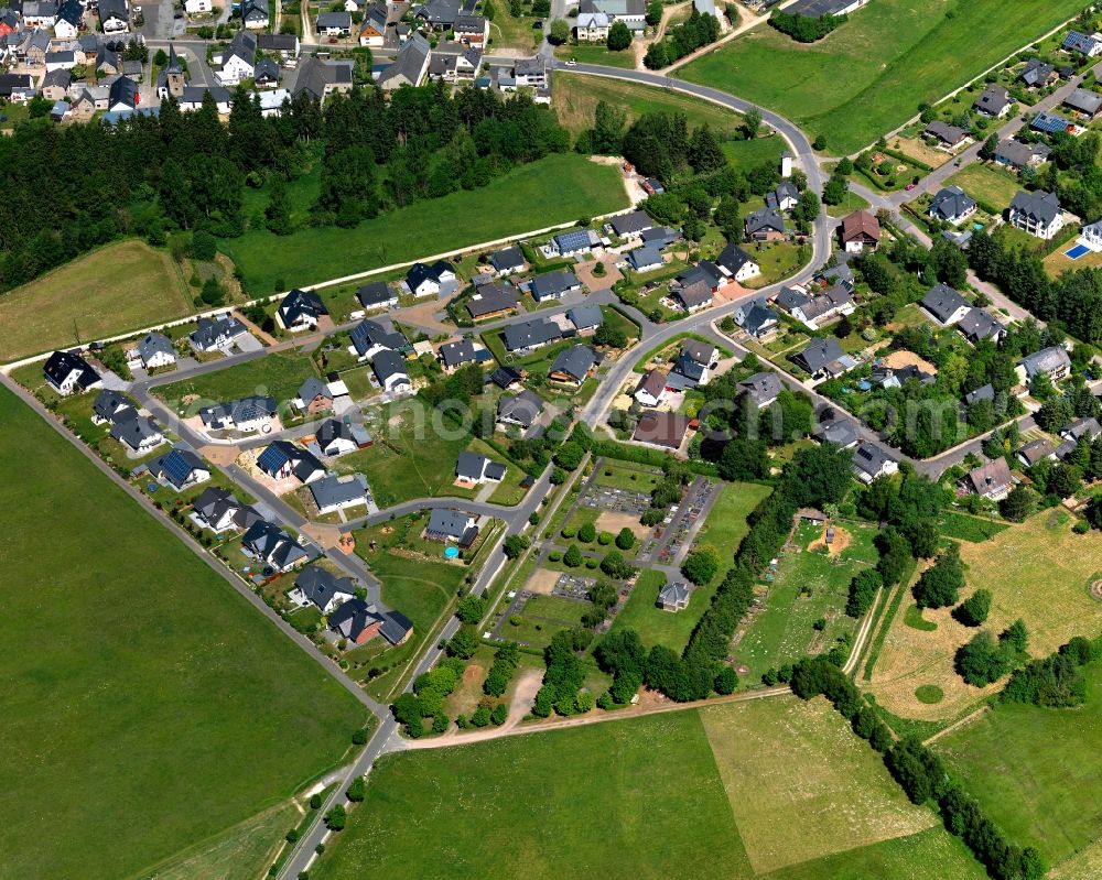 Dichtelbach from above - Single-family residential area of settlement in Dichtelbach in the state Rhineland-Palatinate