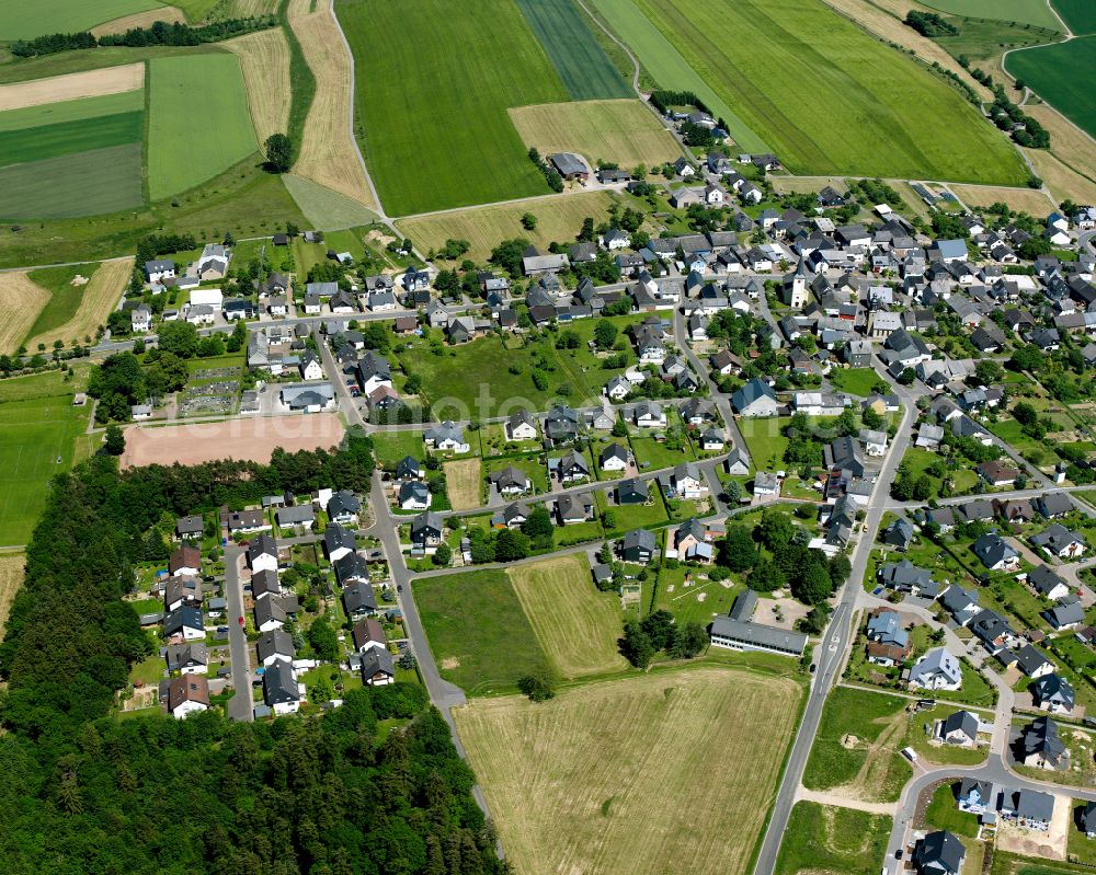 Dickenschied from the bird's eye view: Single-family residential area of settlement in Dickenschied in the state Rhineland-Palatinate, Germany