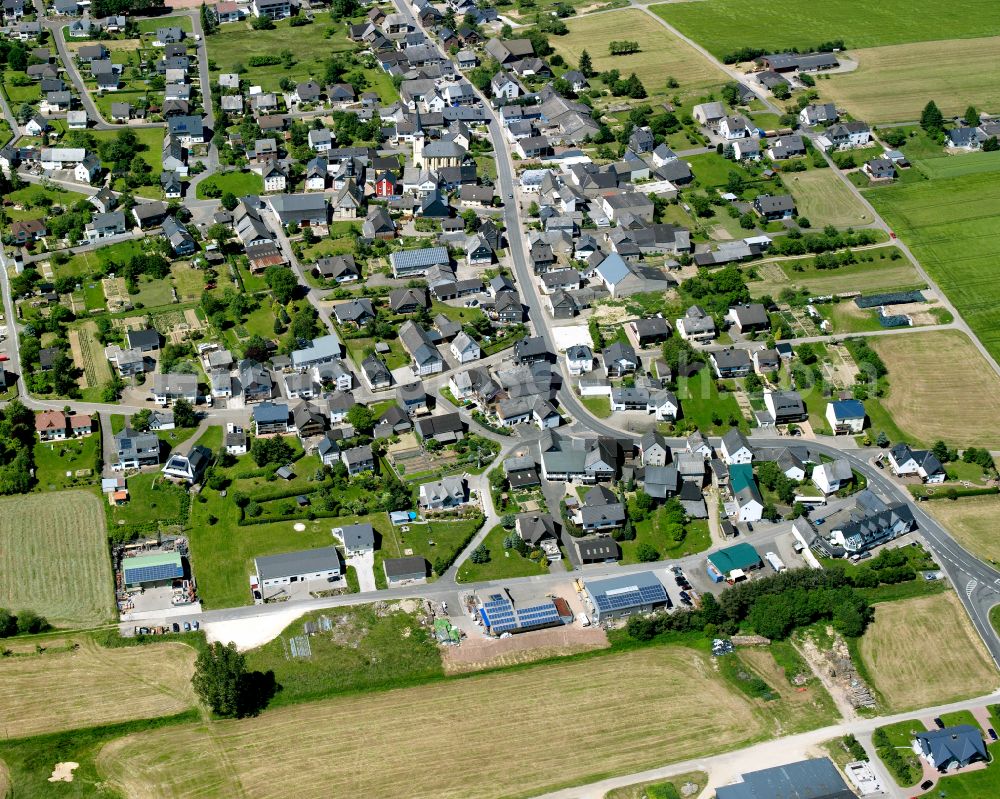 Dickenschied from above - Single-family residential area of settlement in Dickenschied in the state Rhineland-Palatinate, Germany