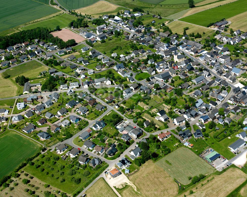 Dickenschied from the bird's eye view: Single-family residential area of settlement in Dickenschied in the state Rhineland-Palatinate, Germany