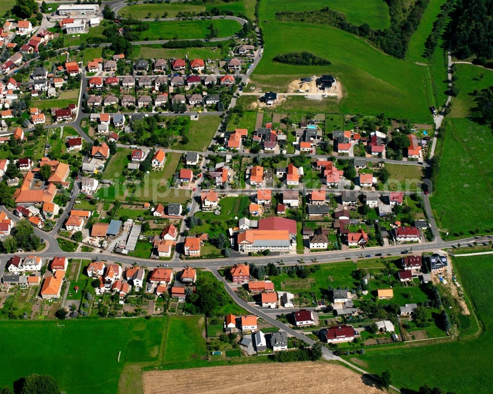 Diedorf from the bird's eye view: Single-family residential area of settlement in Diedorf in the state Thuringia, Germany