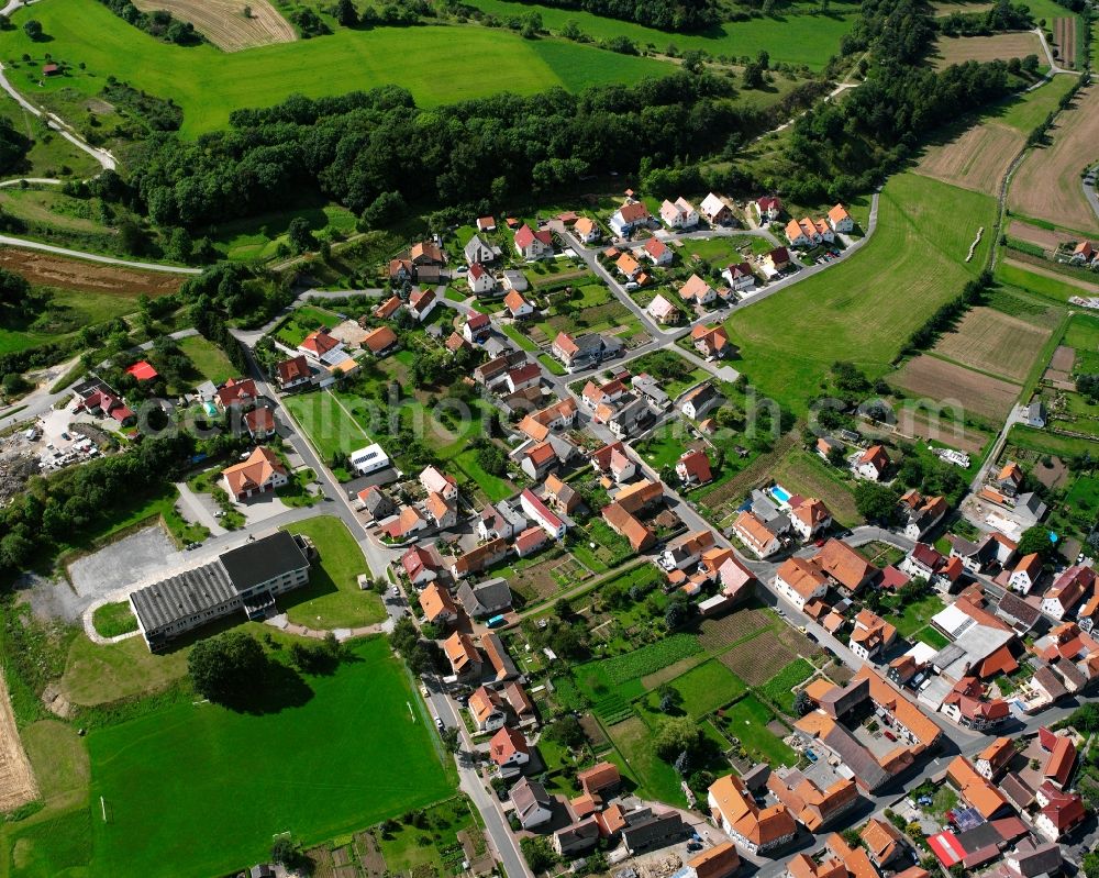 Aerial image Diedorf - Single-family residential area of settlement in Diedorf in the state Thuringia, Germany