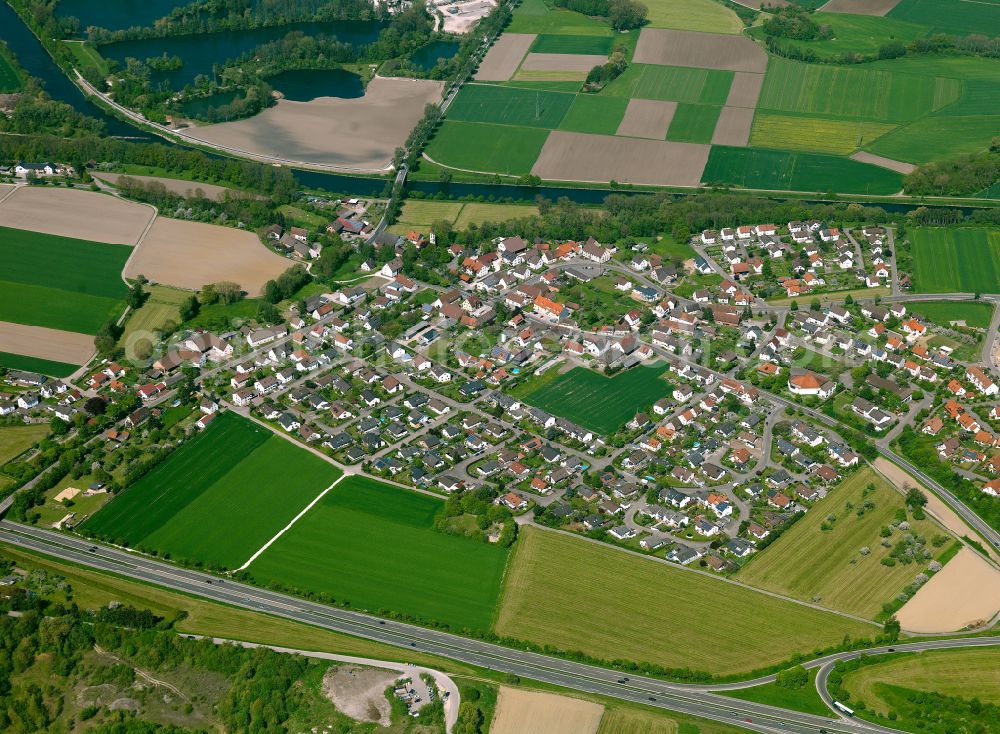 Donaustetten from the bird's eye view: Single-family residential area of settlement in Donaustetten in the state Baden-Wuerttemberg, Germany